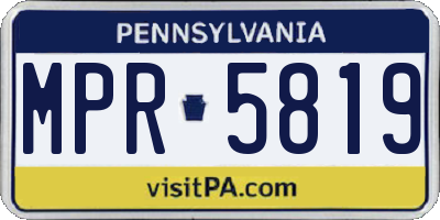 PA license plate MPR5819