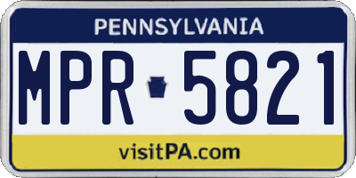 PA license plate MPR5821