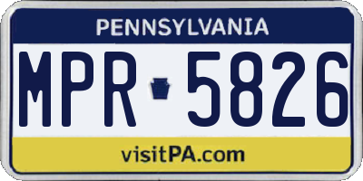 PA license plate MPR5826