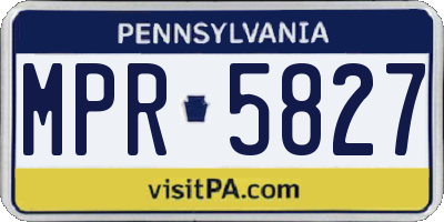 PA license plate MPR5827