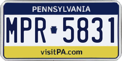 PA license plate MPR5831