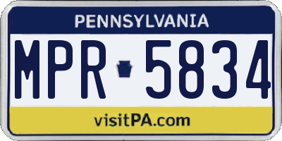 PA license plate MPR5834