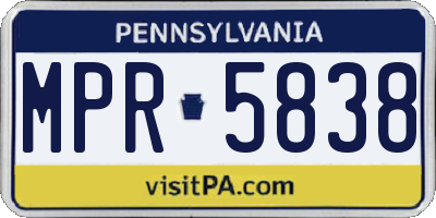 PA license plate MPR5838