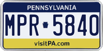 PA license plate MPR5840
