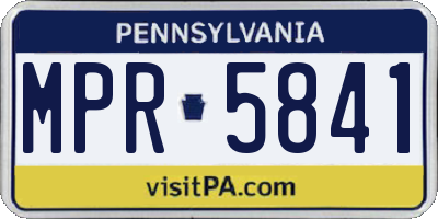 PA license plate MPR5841