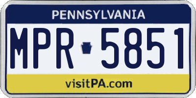 PA license plate MPR5851