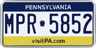 PA license plate MPR5852
