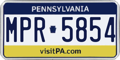 PA license plate MPR5854