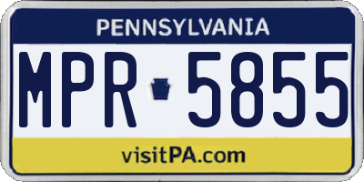 PA license plate MPR5855
