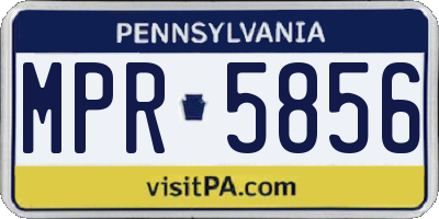PA license plate MPR5856