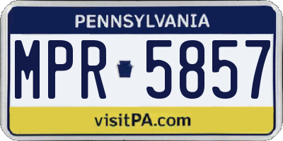 PA license plate MPR5857