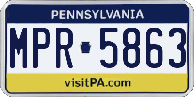 PA license plate MPR5863