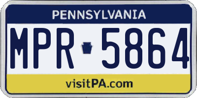 PA license plate MPR5864