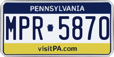 PA license plate MPR5870