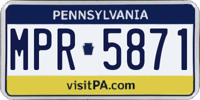 PA license plate MPR5871