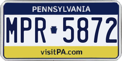 PA license plate MPR5872