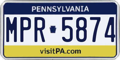 PA license plate MPR5874
