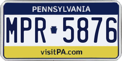 PA license plate MPR5876