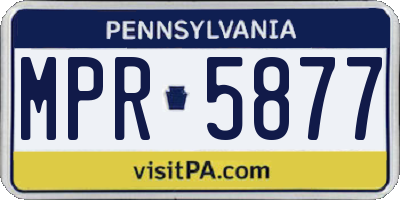 PA license plate MPR5877