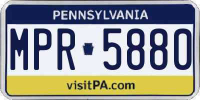 PA license plate MPR5880