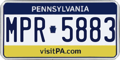 PA license plate MPR5883