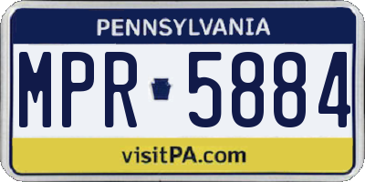 PA license plate MPR5884