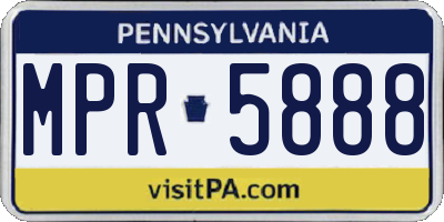 PA license plate MPR5888