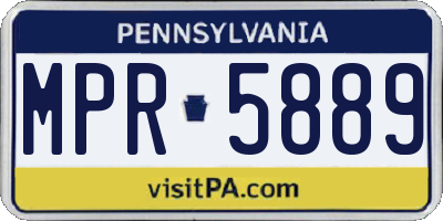 PA license plate MPR5889