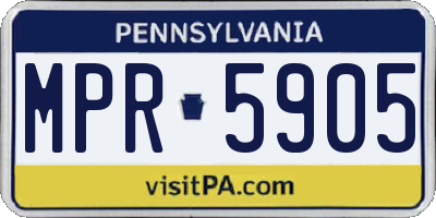 PA license plate MPR5905