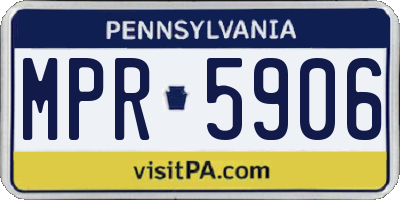 PA license plate MPR5906