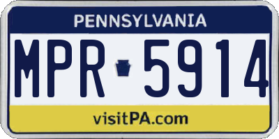 PA license plate MPR5914