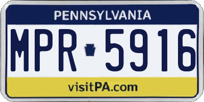 PA license plate MPR5916