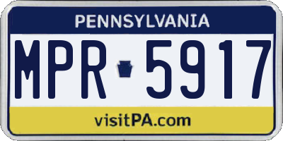 PA license plate MPR5917
