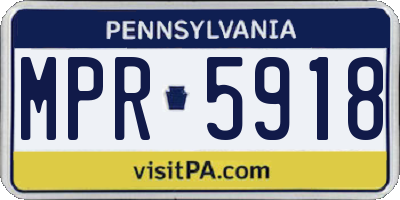 PA license plate MPR5918
