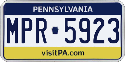 PA license plate MPR5923
