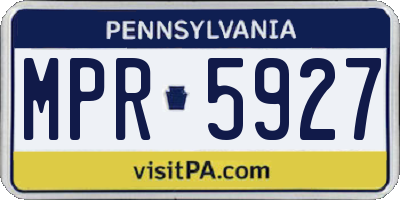 PA license plate MPR5927