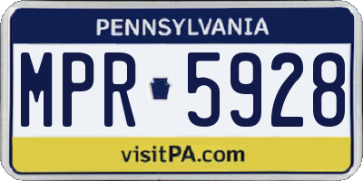 PA license plate MPR5928