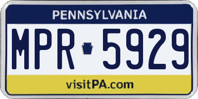 PA license plate MPR5929