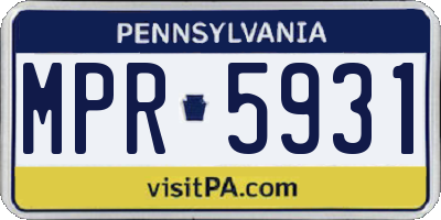 PA license plate MPR5931