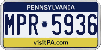 PA license plate MPR5936