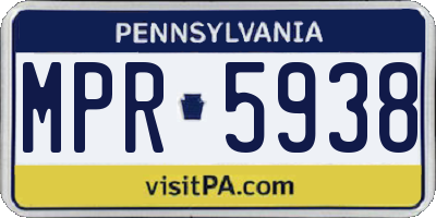 PA license plate MPR5938