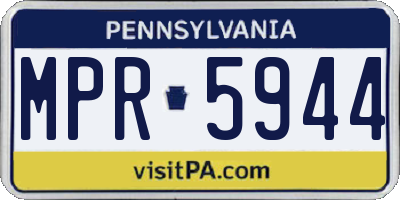 PA license plate MPR5944