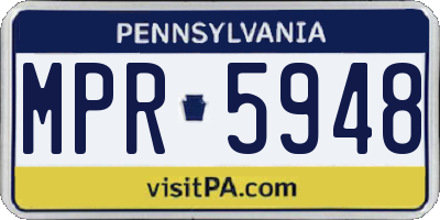 PA license plate MPR5948