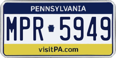 PA license plate MPR5949
