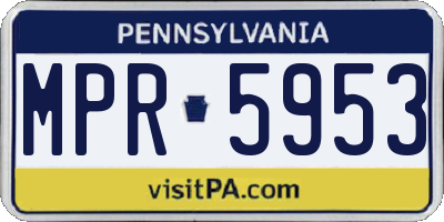 PA license plate MPR5953