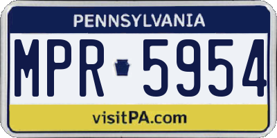 PA license plate MPR5954