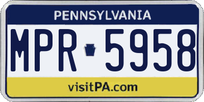 PA license plate MPR5958