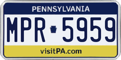 PA license plate MPR5959