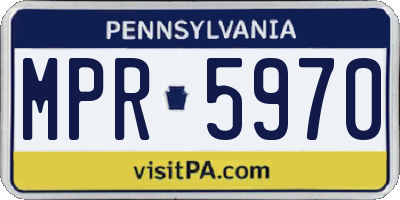 PA license plate MPR5970