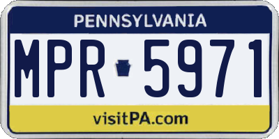 PA license plate MPR5971